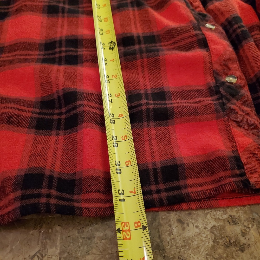 Terra & Sky sz 4X buffalo red plaid flannel shirt cabin cozy drop shoulder - Picture 10 of 15